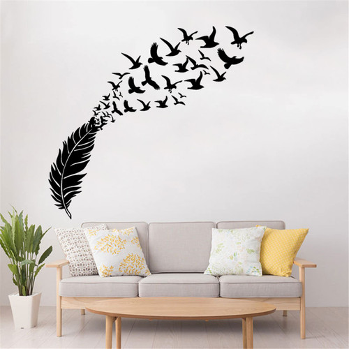 RTYUIHN Feathered Bird Vinyl Wall Sticker Bedroom Decoration Sticker Sticker Kids Room Decoration Decal Home Decoration