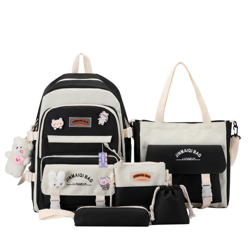 5Pcs Accessories Backpack with Pin & Set Cute Backpack Kawaii Backpack School Bags for Teen Girl