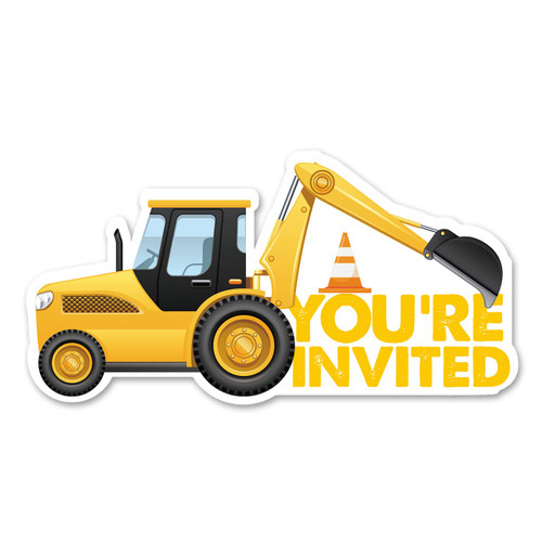 Construction Birthday Party Invitations Dump Truck Shaped Fill-In Invitations Set of 15 with Envelopes Bulldozer Truck Digging Invites Cards for Kids Bday Baby Shower Party Supplies Decoration