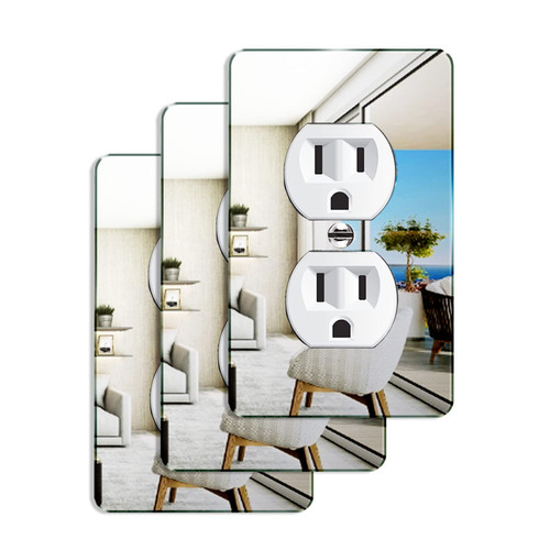 3 Pcs Mirror Acrylic Outlet Covers Wall Plate Light Switch Plates Acrylic Mirrored Plates Wall Plates For Electrical Outlets Durable Decorative