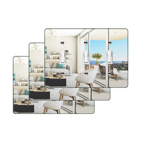 3 Pcs Acrylic Mirror Wall Plates Light Switch Plates Decorative Electrical Outlet Cover Plates Acrylic Double Outlet Covers Mirrored Switch Plates 3 Gang