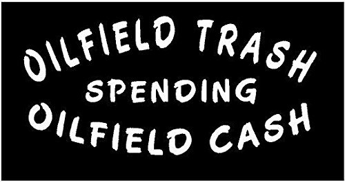 Just For Fun White - 7 x 4.25 Oilfield Trash Spending Oilfield Cash Vinyl Die Cut Decal Bumper Sticker, Windows, Cars, Trucks, laptops, etc