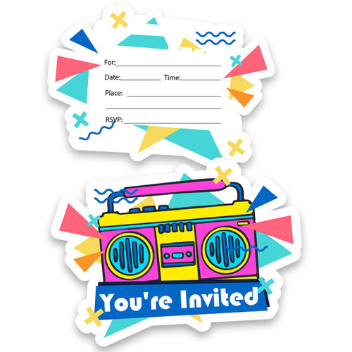 Back to the 90s Birthday Party Music Radio Shaped Invite Fill In Invitations Baby Shower or Birthday Party Invite Cards with Envelopes (Set of 20) Back to the 90s Birthday Party Music Radio Shaped Invite Fill In Invitations Baby Shower or Birthday Party Invite Cards with Envelopes (Set of 20)