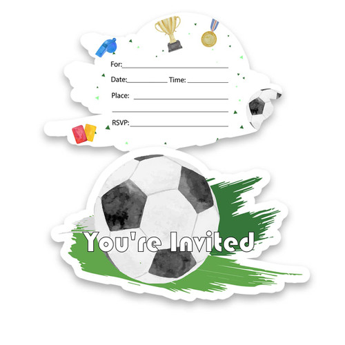 Soccer Birthday Party Soccer Shaped Invite Fill In Invitations Baby Shower or Birthday Party Invite Cards with Envelopes (Set of 20) Soccer Birthday Party Soccer Shaped Invite Fill In Invitations Baby Shower or Birthday Party Invite Cards with Envelopes (Set of 20)