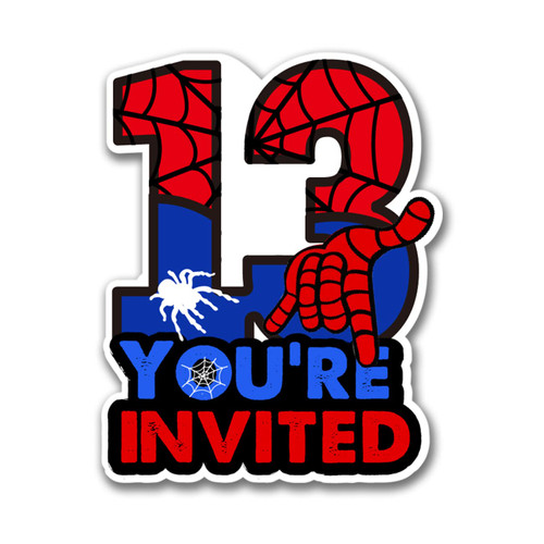 Superhero 13th Birthday Party Invitations with Envelopes 13 Year Old Birthday Shaped Invites Card Superhero Boy Party Favors Decorations Supply, 20 Count