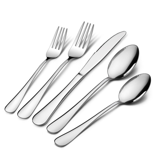 20-Piece Silverware Set Service for 4, HaWare Stainless Steel Flatware Cutlery Set, Food-Grade Tableware Eating Utensil Set for Home Kitchen, Include Fork Knife Spoon, Mirror Polished, Dishwasher Safe