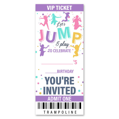 VAHATAN Jump Theme Birthday Party Invitations 20 Pack Trampoline Ticket Invitations with Envelopes Invites Cards for Birthday Party