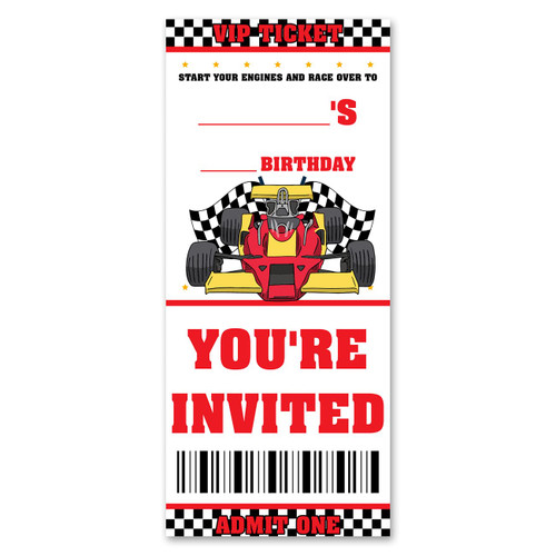 VAHATAN Car Racing Birthday Party Invitations 20 Pack Car Racing Ticket Invitations with Envelopes Invites Cards for Birthday Party