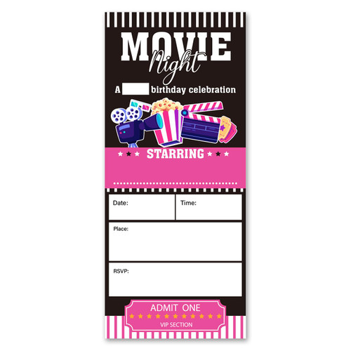 VAHATAN Movie Birthday Party Invitations 20 Pack Movie Ticket Invitations with Envelopes Invites Cards