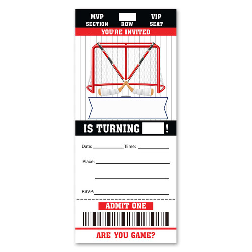 VAHATAN Hockey Birthday Party Invitations 20 Pack Hockey Ticket Invitations with Envelopes Invites Cards for Birthday Party