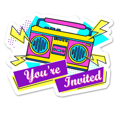 90s Theme Birthday Party Invitations Shaped Fill-In Invitations Set of 15 with Envelopes Nineties 1990s Music Disco Invites Cards Party Celebration Supplies Decoration