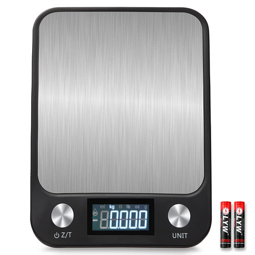 JOEAA Food Kitchen Scale, 5kg 11lb Digital Scale Waterproof Grams and Ounces for Weight Loss, Baking, Cooking