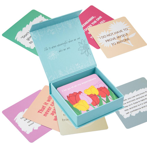Fantasyon Positive Affirmations Cards for Women 50 Motivational Cards for Self-Care Daily Affirmations for Women with Motivational Quotes, Mindfulness Cards, Inspirational Cards, Meditation Cards