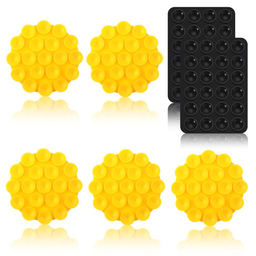 LUTER 7pcs Silicone Suction Cup Phone Holders, Multipurpose Suction Phone Case Adhesive Suction Cup Phone Adhesive Mount Phone Suction Mount for Mobile Phones (Yellow, Black) LUTER 7pcs Silicone Suction Cup Phone Holders, Multipurpose Suction Phone Case Adhesive Suction Cup Phone Adhesive Mount Phone Suction Mount for Mobile Phones (Yellow, Black)