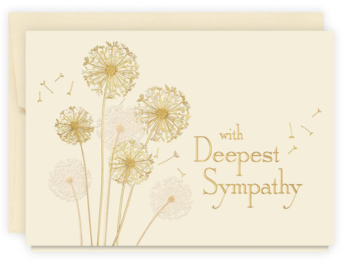 The Gallery Collection - Dandelion Sympathy Card with Pearl Lined Envelope