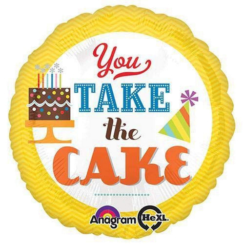 Anagram You Take The Cake Foil Balloon, 18", Multicolored Anagram You Take The Cake Foil Balloon, 18", Multicolored