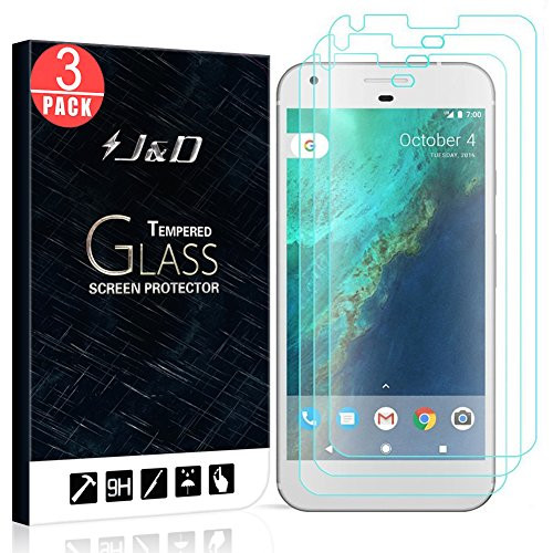 J&D Compatible for 3-Pack Google Pixel Glass Screen Protector, [Tempered Glass] [Not Full Coverage] HD Clear Ballistic Glass Screen Protector for Google Pixel Screen Protector