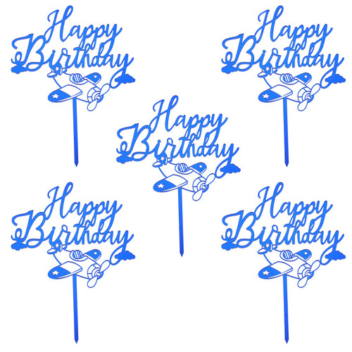 PartyKindom Birthday Cake Toppers Aircraft Cupcake Topper Birthday Party Supplies Party for Birthday
