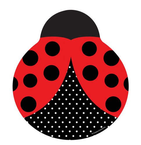 Creative Converting Ladybug Fancy Shaped 9-Inch Dinner Plates, 8-Count