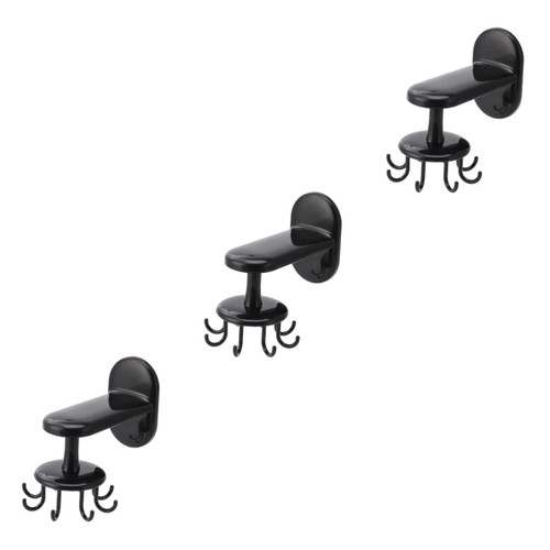 Cabilock 3pcs Swivel Hook Kitchen Utensil Hanger No Nail Wall Hangers Plastic Coffee Cups Under Cabinet Hooks Utensil Hanging Rack Utensil Rack Cup Drying Hooks Kitchen Utensil Hooks Mug