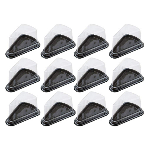 Cabilock Cupcake Containers Pie Slice Containers 100pcs Clear Cake Carrier Box Triangle Cake Container Cake Slice Container Cheesecake Pies Pies Holder Black Cake Slice Boxes Cupcake Container