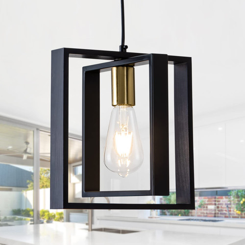 Black Farmhouse Pendant Light,1-Light Small Chandelier,Wood Dining Room Light Fixture with Adjustable Cord,Hanging Lights for Hallway, Kitchen Island, Foyer, Entryway Black Farmhouse Pendant Light,1-Light Small Chandelier,Wood Dining Room Light Fixture with Adjustable Cord,Hanging Lights for Hallway, Kitchen Island, Foyer, Entryway