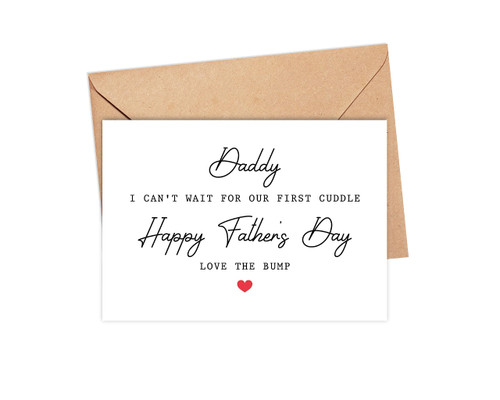 RedNuur Fathers Day Card From Bump -Dad To Be Card -Card From The Bump -Daddy To Be Fathers Day Card -Expectant Father -1St Fathers Day Card