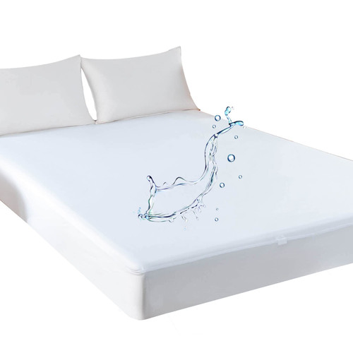Kingnex California King Mattress Protector Waterproof Cal Fitted Sheet Style Deep Pocket Mattress Cover with Elastic Skirt Kingnex California King Mattress Protector Waterproof Cal Fitted Sheet Style Deep Pocket Mattress Cover with Elastic Skirt