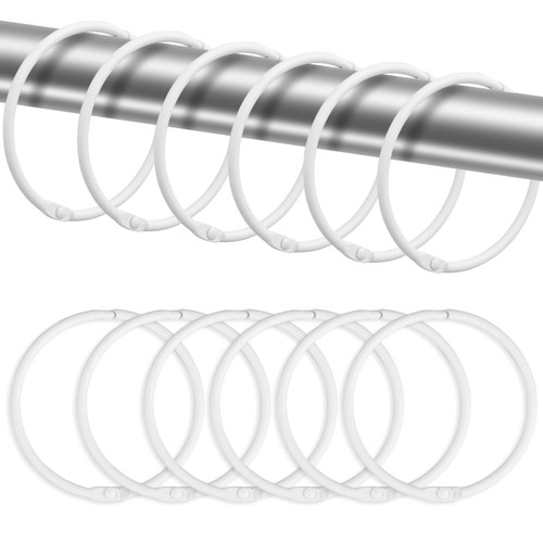 24 Pack Shower Curtain Rings, Rustproof Decorative Shower Curtain Hooks Metal Round Shower Ring Hooks for Bathroom Shower Rod (A-White) 24 Pack Shower Curtain Rings, Rustproof Decorative Shower Curtain Hooks Metal Round Shower Ring Hooks for Bathroom Shower Rod (A-White)