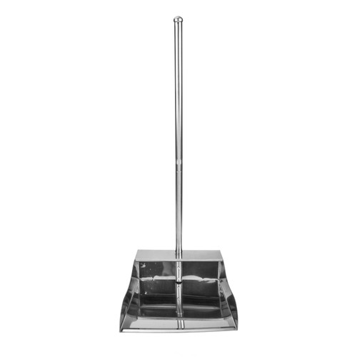 OUNONA Stainless Steel Upright Dustpan Garbage Pan with Long Handle Stand Up Dustpans Room Cleaning Shovel Heavy Duty Standing Dustpan Pet Poop Tray for Lobby Garage Home