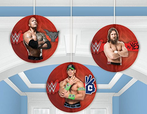 Amscan WWE Party Honeycomb Decorations, Party Favor