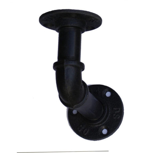 Angoily 2pcs Wall Mounted Pipe Bracket Shelf Support Bracket Shelf Support Pipe Support Frame Wrought Iron Black Flange Iron Pipe Bracket Pipe Shelf Bracket