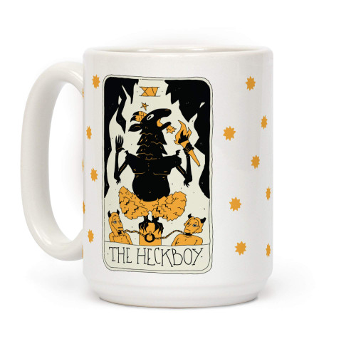 LookHUMAN The Heckboy Tarot Card White 15 Ounce Ceramic Coffee Mug LookHUMAN The Heckboy Tarot Card White 15 Ounce Ceramic Coffee Mug