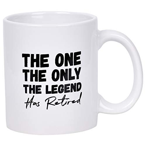 Retirement Gift Coffee Mug THE ONE THE ONLY THE LEGEND Has Retired Novelty Gift Funny Cup Mug for Men Women