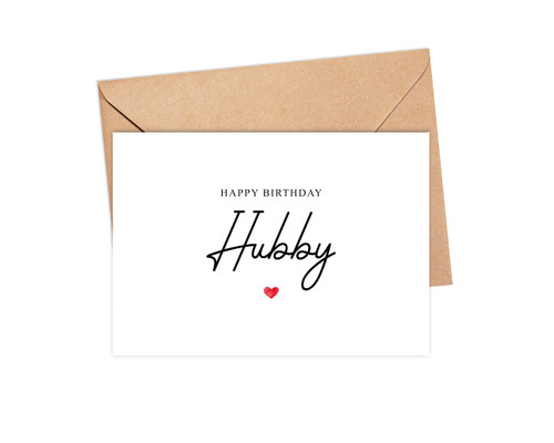 Happy Birthday Hubby - Birthday Card For Him - Husband Birthday Card - To My Husband - Cute Birthday Card For Him Happy Birthday Hubby - Birthday Card For Him - Husband Birthday Card - To My Husband - Cute Birthday Card For Him