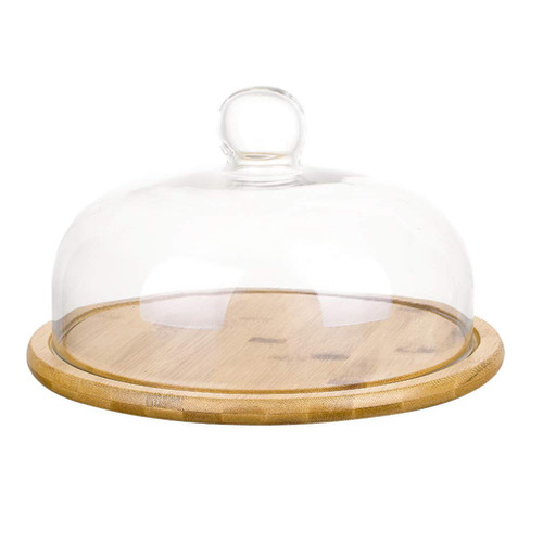 Housoutil Cake Dome Glass Cloche 8 inch Bamboo Cake Stand with Glass Dome, Dome Tray Plate Round Cake Plate with Glass Lid, Cake Holder with Clear Glass Cover Cake Serving Platter Food Glass Dome Housoutil Cake Dome Glass Cloche 8 inch Bamboo Cake Stand with Glass Dome, Dome Tray Plate Round Cake Plate with Glass Lid, Cake Holder with Clear Glass Cover Cake Serving Platter Food Glass Dome