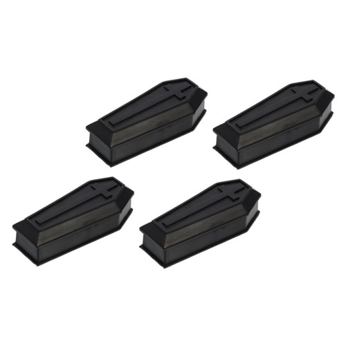 BESTOYARD 4pcs Boxes Coffin Model Halloween Candy Treat Box Mini Coffin Box Carnival Coffin Box with Lid Black Candy Black Cake Decorations Mini Candy Black Coffin Box Coffin Adornments Cute