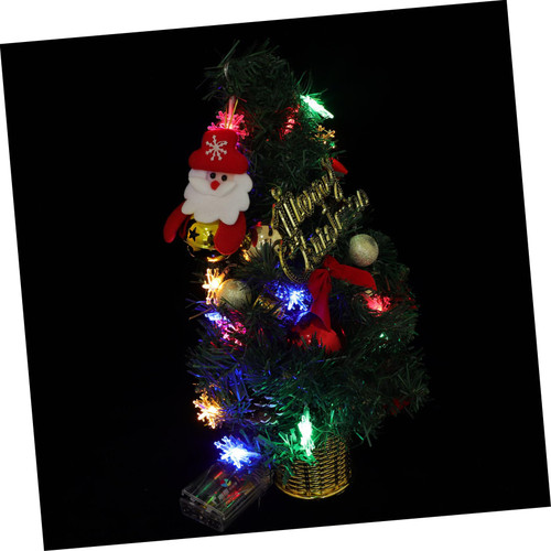 BESTOYARD 1pc Christmas Tree with Lights Miniture Decoration Mini Gifts LED Decor LED Christmas Tree Small Christmas Tree for Table Mini Miniature Christmas Decorations Ornaments Pine Cones