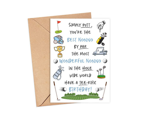 TunlaStore Golf Birthday Card For Nonno - Simply Putt You Are The Best Nonno Card - Nonno Birthday Card - Golf Birthday Card - Sports Lover Gift Card - Fathers Day Card - Birthday Gift For Golfer