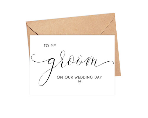Emily gift To My Groom On Our Wedding Day Card - From Bride To Groom Wedding Card