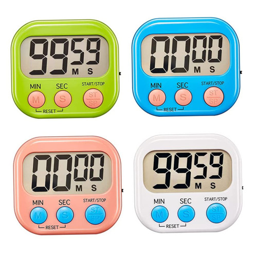 Digital Kitchen Timer Digital Timer for Cooking Magnetic Countdown Timer Stopwatch Clock Study Timer Alarm Clock with LCD Display,4PCS