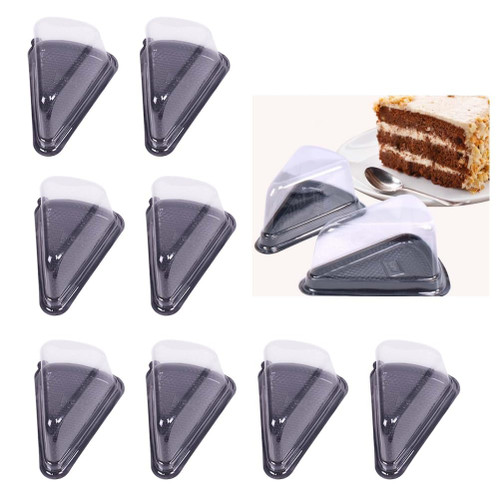 STOBAZA 10Pcs Pie Slice Containers Cake Dessert Sandwich Containers with Lids Clear Plastic Triangle Cake Boxes for Bakery Take Out Containers Packaging Boxes for Food