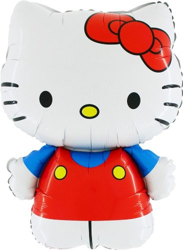 30 Inch Hello Kitty Dressed In Red/Blue Foil Balloon (CS134)