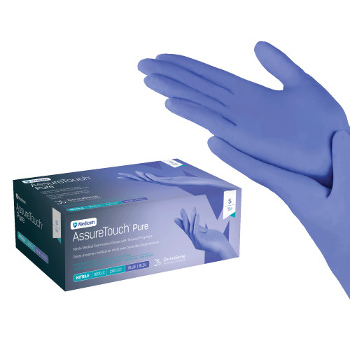 Medicom AssureTouch Pure Nitrile Medical Exam Gloves, Small 3-Mil 200 Count, Disposable Latex Free Gloves, Powder Free Medicom AssureTouch Pure Nitrile Medical Exam Gloves, Small 3-Mil 200 Count, Disposable Latex Free Gloves, Powder Free