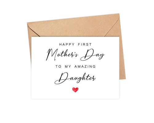 RedNuur Happy First Mother's Day Card For Daughter - Daughter Mother's Day Card - First Mother's Day Card - Card For Daughter - Happy Mothers Day Card From Grandmother To Mother RedNuur Happy First Mother's Day Card For Daughter - Daughter Mother's Day Card - First Mother's Day Card - Card For Daughter - Happy Mothers Day Card From Grandmother To Mother