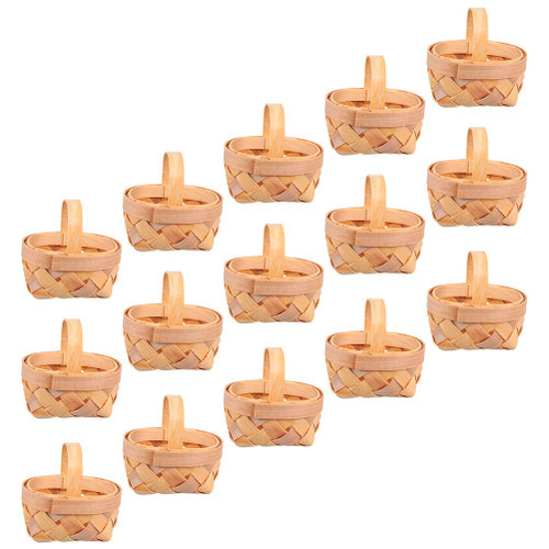 Happyyami Candy Bulk 15 pcs Easter Basket Stuffers Handwoven Candy Baskets Small Gift Baskets Wedding Candy Packing Easter Baskets for Adults Baskets Easter Basket Stuffers for Bulk Candy