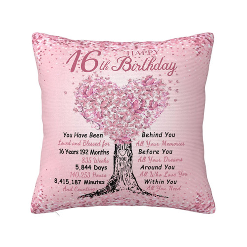 Sweet 16 Gifts for Girls, Sweet Sixteen Gifts for Girls 18x18 Pillow Cover, 16th Birthday Gifts for Girls, Sweet 16 Party Decorations, 16 Year Old Girl Birthday Gift Ideas for Daughter Granddaughter Sweet 16 Gifts for Girls, Sweet Sixteen Gifts for Girls 18x18 Pillow Cover, 16th Birthday Gifts for Girls, Sweet 16 Party Decorations, 16 Year Old Girl Birthday Gift Ideas for Daughter Granddaughter