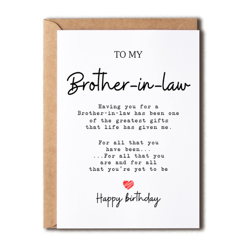 To My Brother-In-Law - Brother-In-Law Birthday Card - Brother-In-Law Is The Greatest Gifts In My Life - Birthday Card For Brother-In-Law - Gift For Brother-In-Law Card