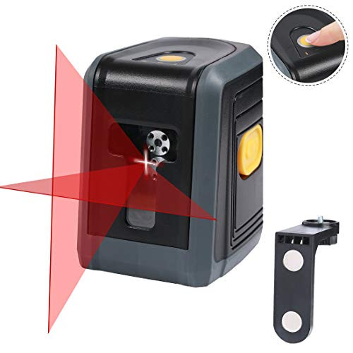 HARVET Professional Self-Leveling Horizontal and Vertical Line Laser Level With Dual Laser Sources and Magnetic Pivoting Base, Red