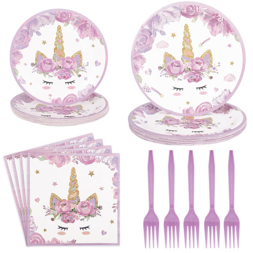 Grencian 96 Pcs Unicorn Birthday Party Decorations Unicorn Party Plates and Napkins Forks Tableware Set for Girls Unicorn Themed Birthday Party Baby Shower Party Supplies Decoration, Serves 24 Grencian 96 Pcs Unicorn Birthday Party Decorations Unicorn Party Plates and Napkins Forks Tableware Set for Girls Unicorn Themed Birthday Party Baby Shower Party Supplies Decoration, Serves 24